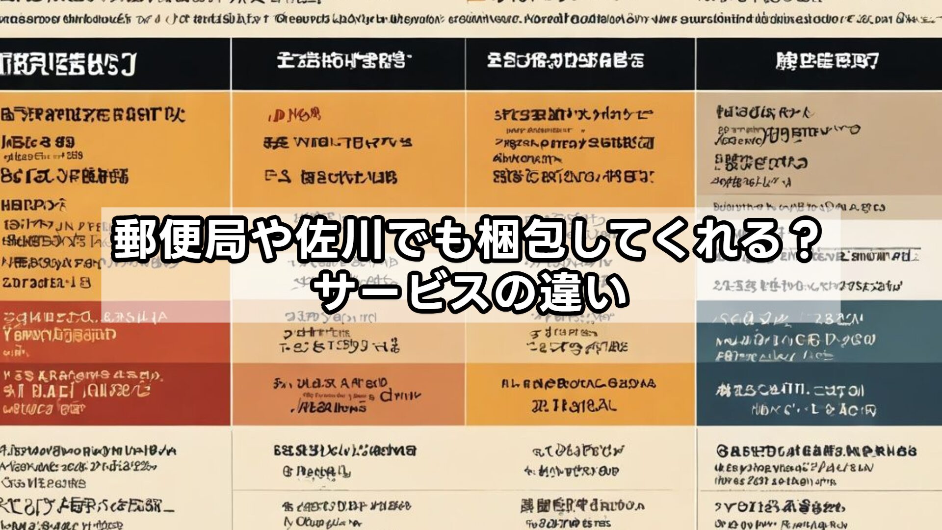 郵便局や佐川でも梱包してくれる？サービスの違い