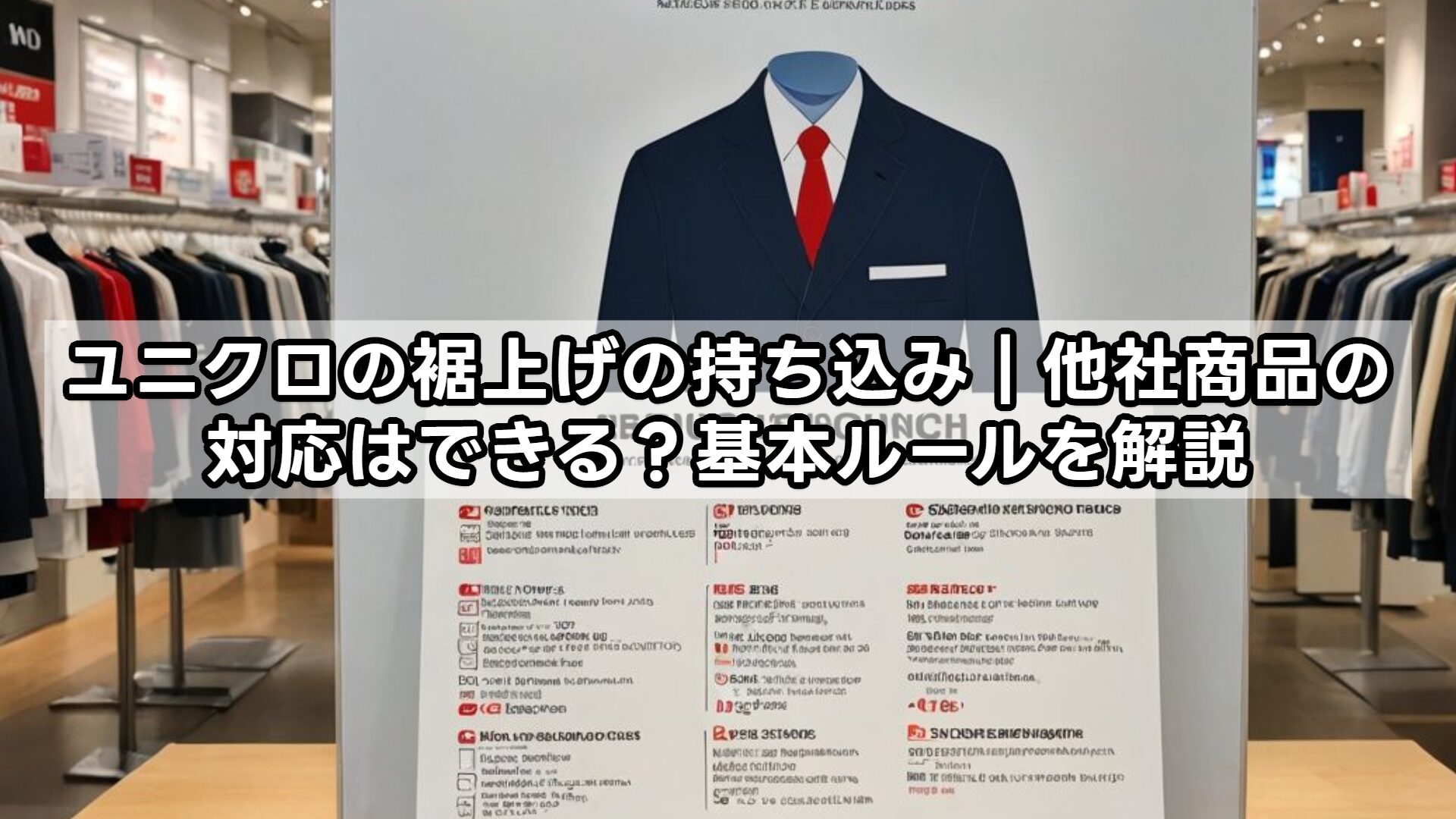 ユニクロの裾上げの持ち込み｜他社商品の対応はできる？基本ルールを解説