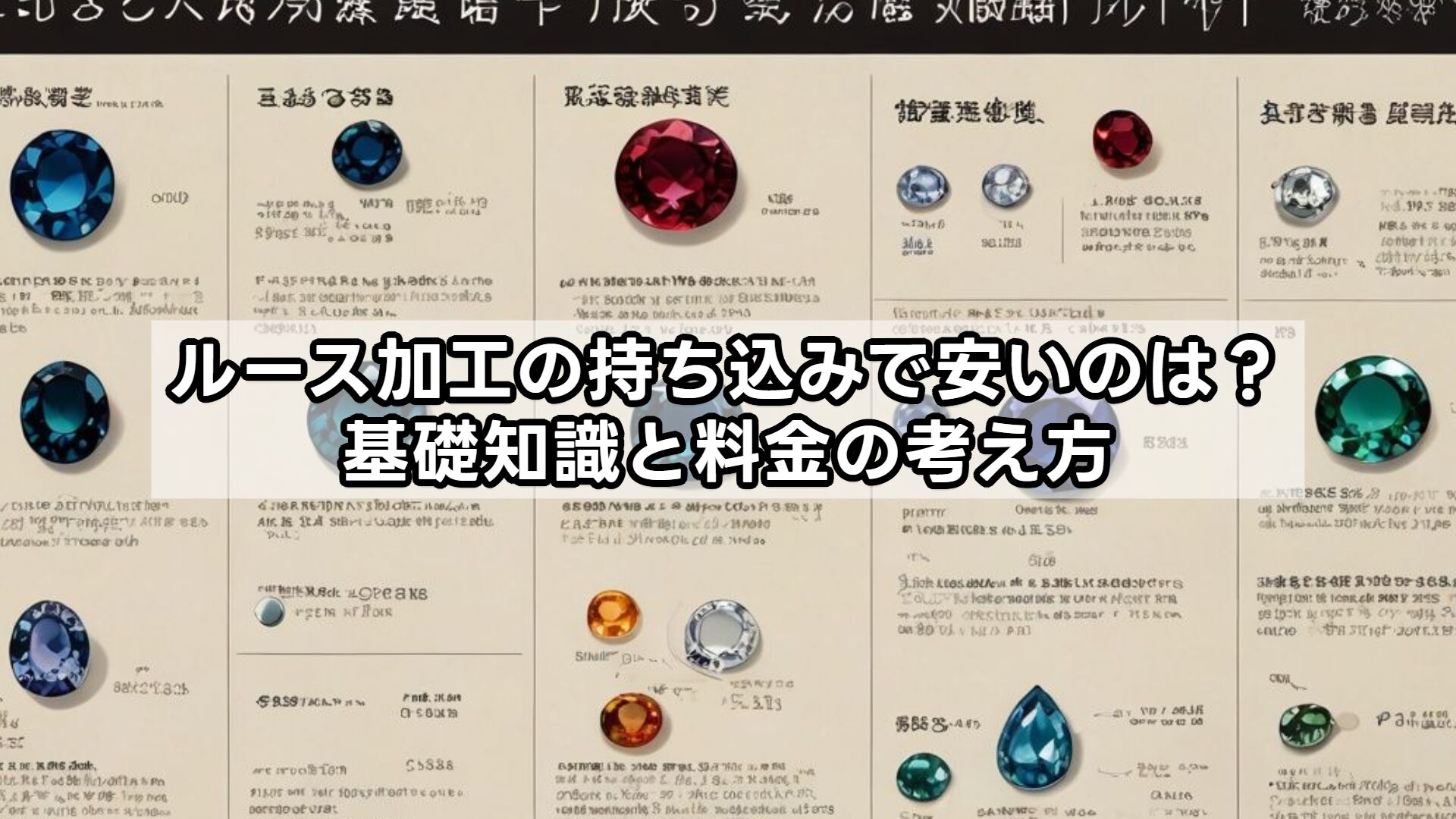 ルース加工の持ち込みで安いのは？基礎知識と料金の考え方