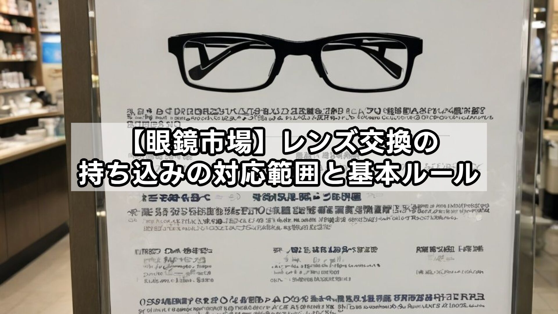 【眼鏡市場】レンズ交換の持ち込みの対応範囲と基本ルール