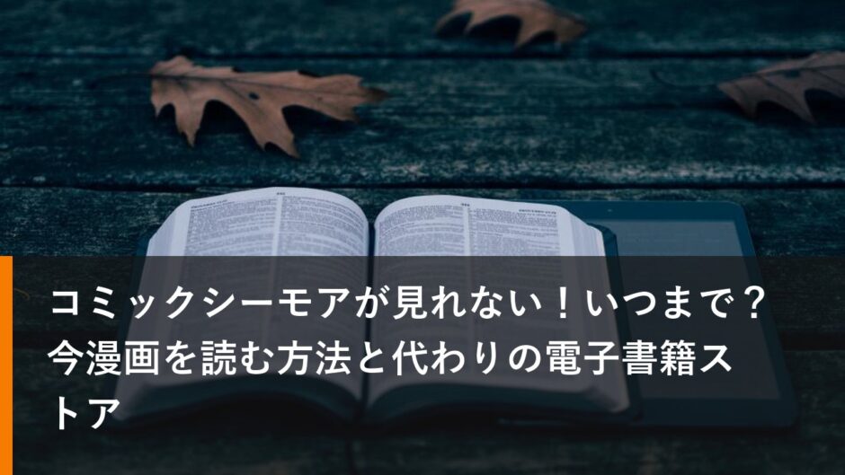 コミックシーモアが見れない！いつまで？今漫画を読む方法と代わりの電子書籍ストア